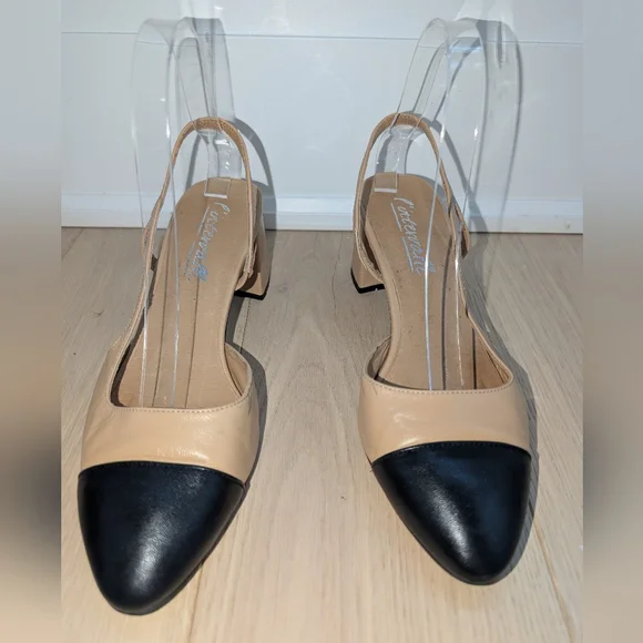 L'INTERVALLE Black and Tan Block Heel Shoes - Picture 2 of 6